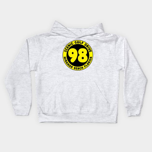 Scenic Highway 98 Gulf Drive Miramar Beach Florida Palms Panhandle Emerald Coast Kids Hoodie by TravelTime